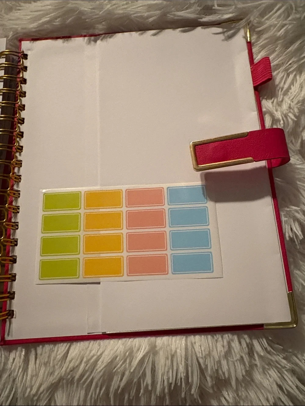 Hot Pink Notes Spiral Notebook with Gold Accents -